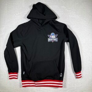 NBA Basketball Hoodie Black Red White Stripe Size Small Youth Kids Pullover